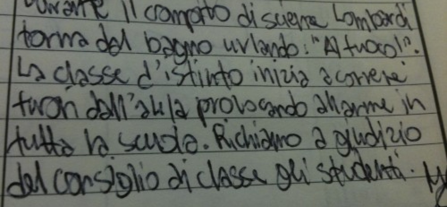 Parole del mah: passare il compito durante una verifica